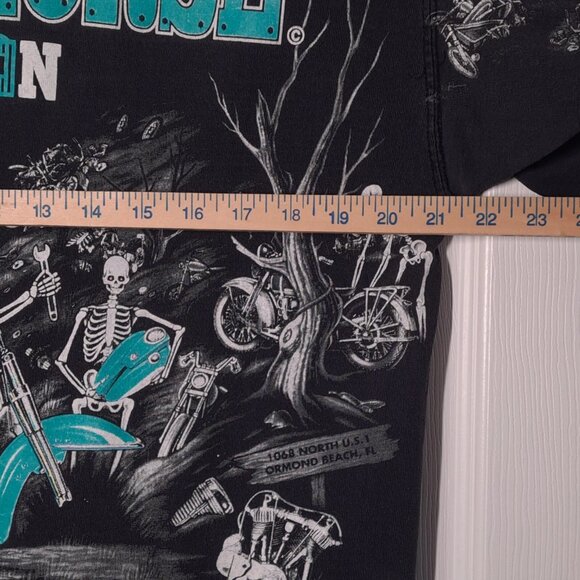 VINTAGE Iron Horse Saloon Skeleton Scrapyard USED Long Sleeve Shirt (L, 1996) - Picture 6 of 9